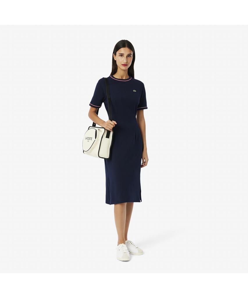 LACOSTE Women'S Essentials Fit 'N Flare T-Shirt Dress Ef9988-55G Gwi
