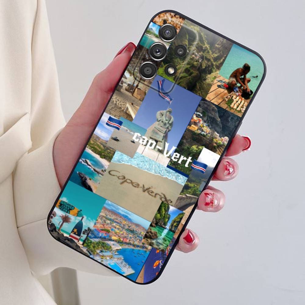 

Cape Verde Phone Case For Samsung S24,21,22,23,30,Ultra,20,Plus,Note,10,9,Black soft silicone case Samsung S24ULTRA