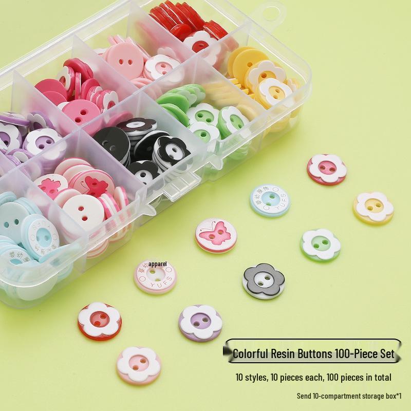 Colorful Plastic Buttons for Baby & Children's Shirts, DIY Crafting - Two & Four Holes