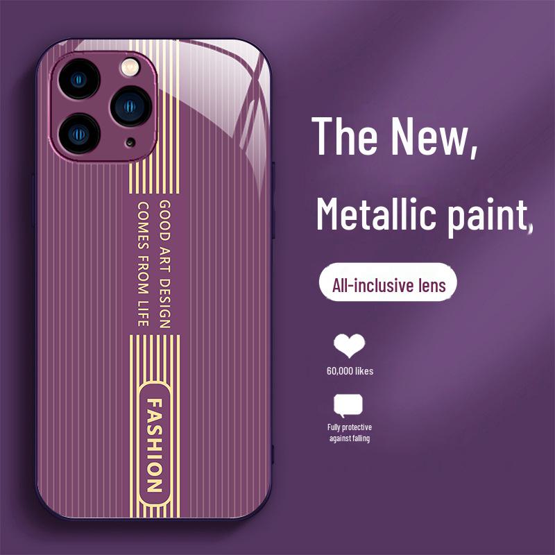 Luxury Full Package Anti-Fall Case for Apple SE, 11 Pro, 12, 13/14, 15 XS - Metal Texture.
