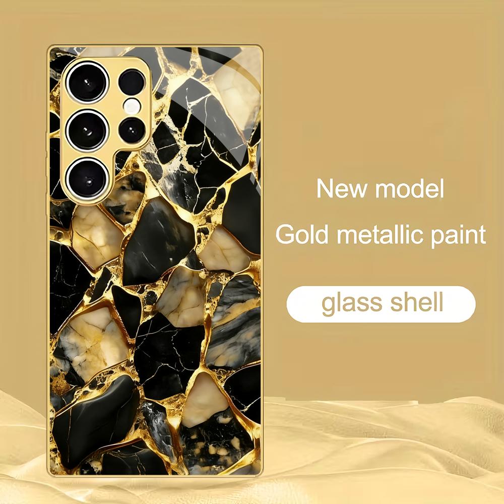 

Cracked stone tempered glass phone case suitable for Samsung Galaxy S26 S25 S24 S23 S22 S20 FE/Ultra/Plus5G anti drop back cover GalaxyS25