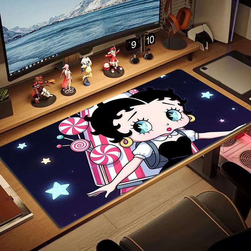 Betty Boop2 Print Cushion Non-slip Laptop Tablet Big Mousepad XXL Mat Mini PC Playmat With Lock edge