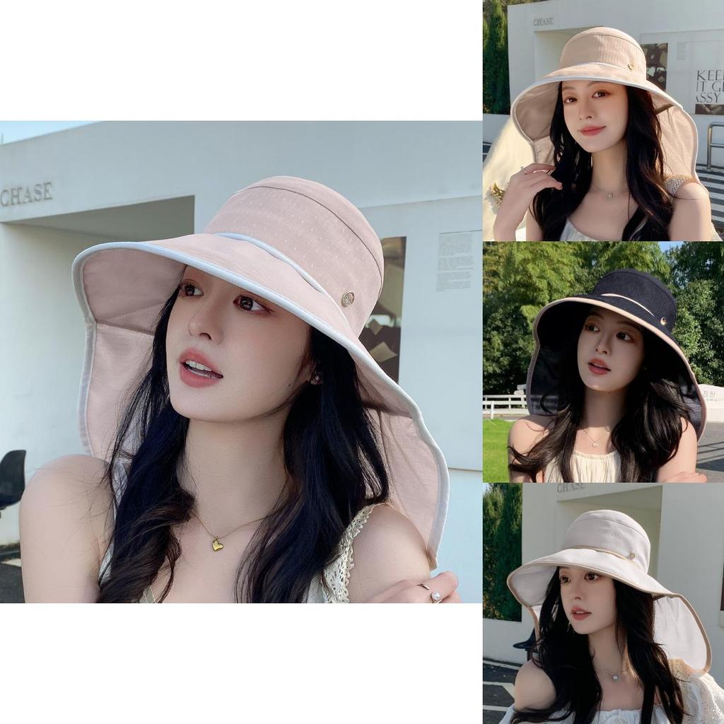 Summer Wide Brim Sun Hat For Women With Breathable Polyester Material For Outdoor Sun Protection