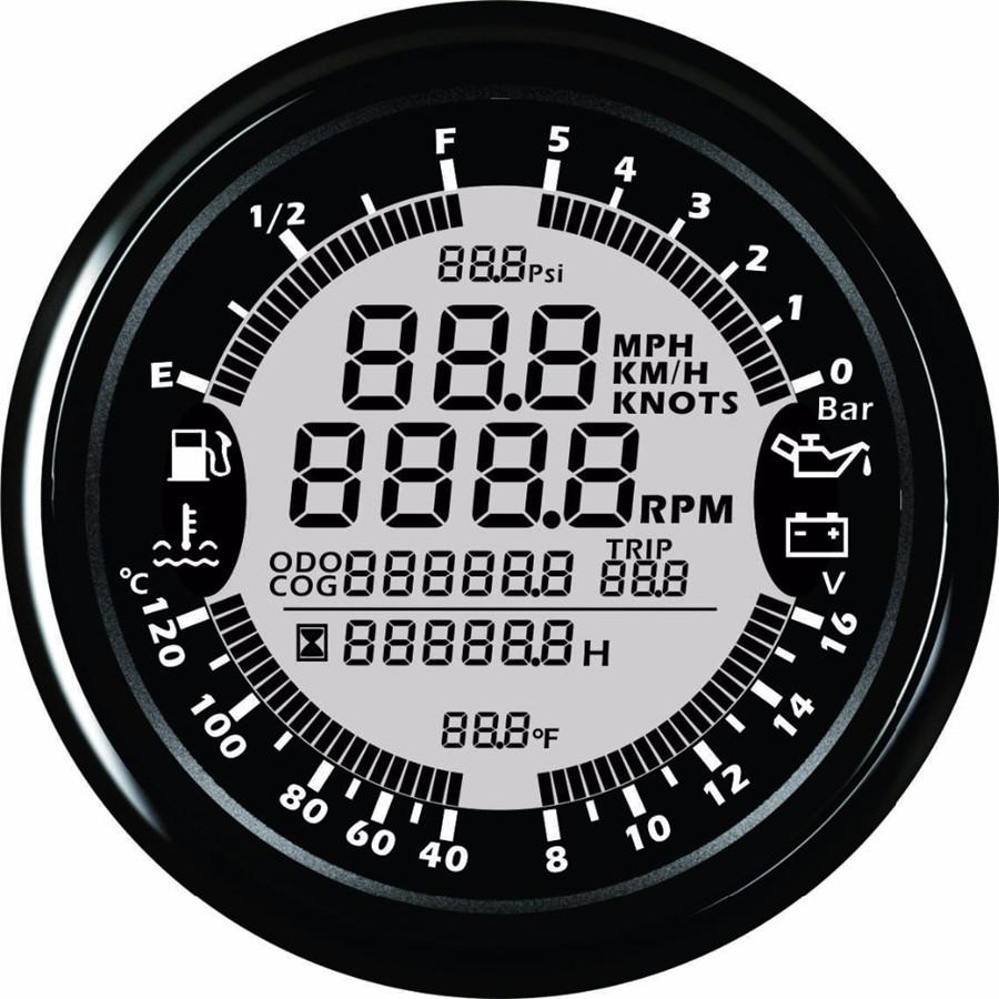 

Многофункциональный 6в1 Автомобильный GPS Спидометр Тахометр Температура воды Вольтметр Светодиодный датчик