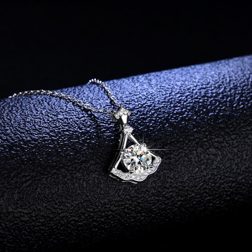 Tancise S925 Ασημένιο κολιέ Moissanite Luxury Personality Κρεμαστό Γυναικείο Κλασικό κολιέ Παλίρροια Δώρο για πάρτι