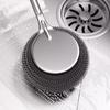 Stainless Steel Pot Brush Kitchen Special Pot Washing Steel Wool Ball Brush Long Handle Dish Cleaning Brush Pot Brush Magic Tool
