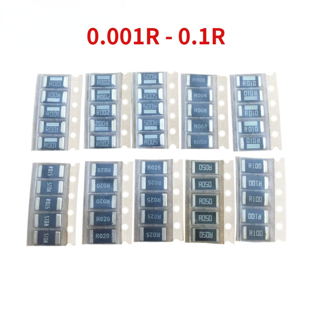 50/200PCS SMD resistor kit 1% High precision 1210/2512 Resistor Kit 0.001R~0.1R/0.1R~0.82R Alloy Resistance New Chip Resistance