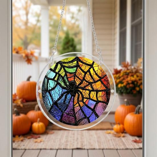 Halloween Acrylic Puzzle Suncatcher Window Hanging7.87 Inch Sun Catcher Window Decoration Ornament Ideal