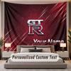 Custom Name Text Tapestry Nissan GT-R Personalized Polyester Wall Tapestry For Bedroom And Room