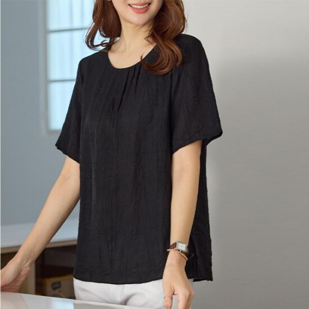 Dedra Mielingkl Linen Short Sleeve Blouse Tbe3043