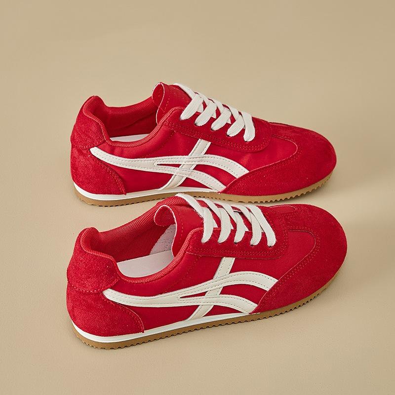 Dexun Schuhe Damen kleine weiße Schuhe 2025 neu Frühling und Sommer flachboden vielseitig modisch Forrest Gump Schuhe Damen Board Schuhe