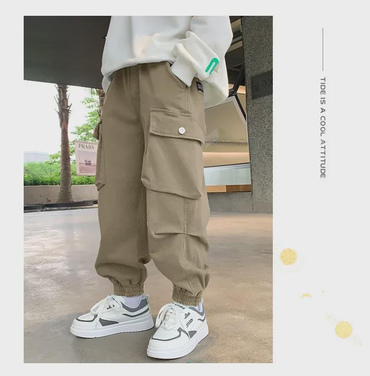 Pantalones Casuales de Algodón Puro para Niño - Colección Nueva de Otoño e Invierno 2023 con Terciopelo - Para Niños y Adolescentes