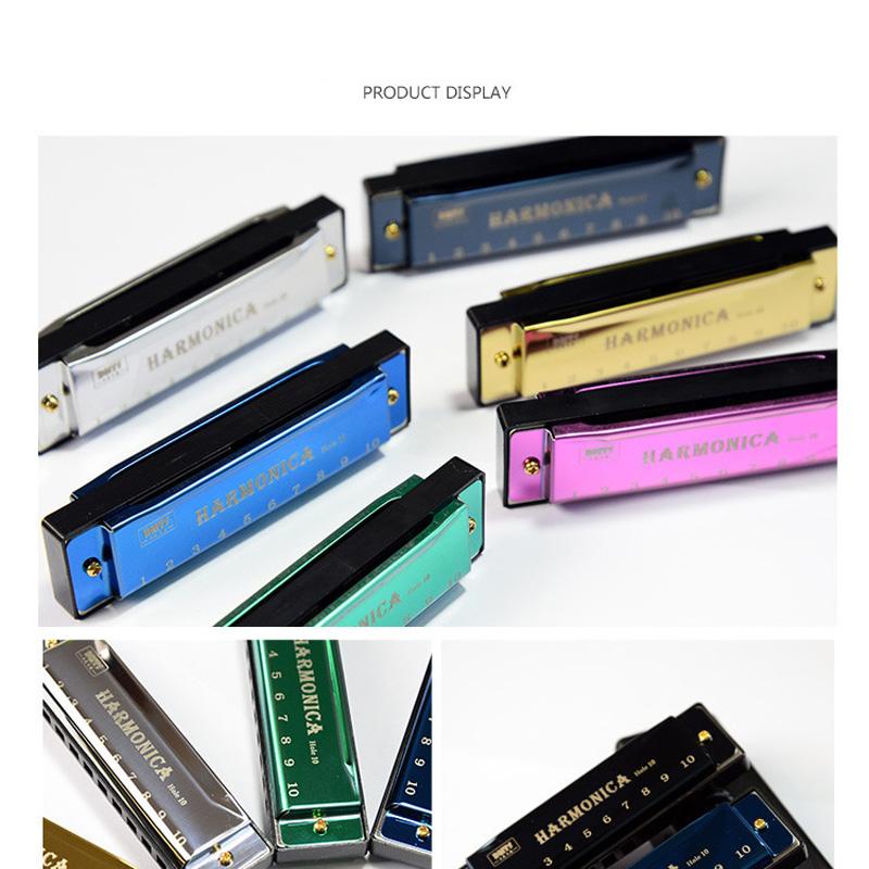 Harmonica Key of C 10 Hole Diatonic Harmonica C with Case for Beginner Students Kids Gift BLUES with Case