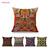 Buntes ethnisches Designmuster Afrika Hieroglyphe Totem Symbol Geometrische Kunst Heimdekoration Sofakissenbezug Leinenkissenbezug