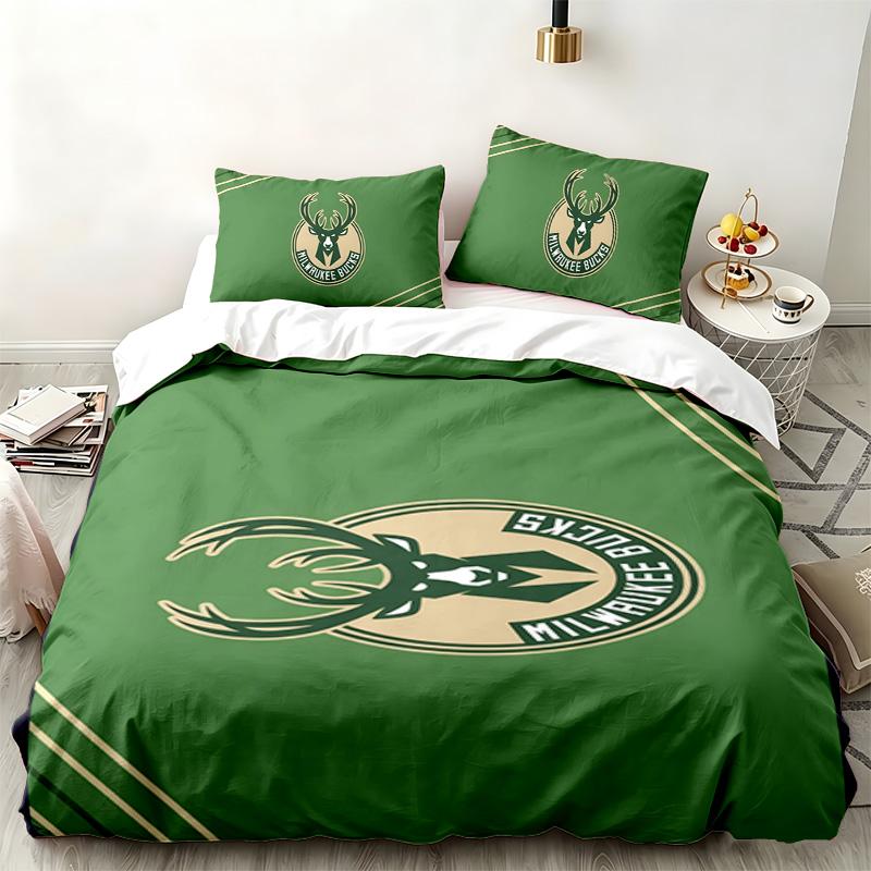 Milwaukee Bucks 3pc Set Perfect for Bedroom Use Comfortable Bedding Set Includes a Duvet Cover and Two Pillowcases Ideal Birthday or Christmas Gift