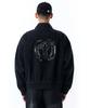 Openyard(Oy) C.B Damage Logo Washed Denim Jacket-Black