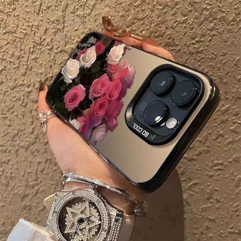 Romantic Pink White Roses Bouquet Phone Case For iPhone 17 16 Pro Max 17e 16e 15 14 13 12 11 8 7 SE 2020 Trendy Shockproof Cover