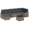 Garden Sofa Set with Cushions 8 Pcs Light Grey Poly Rattan