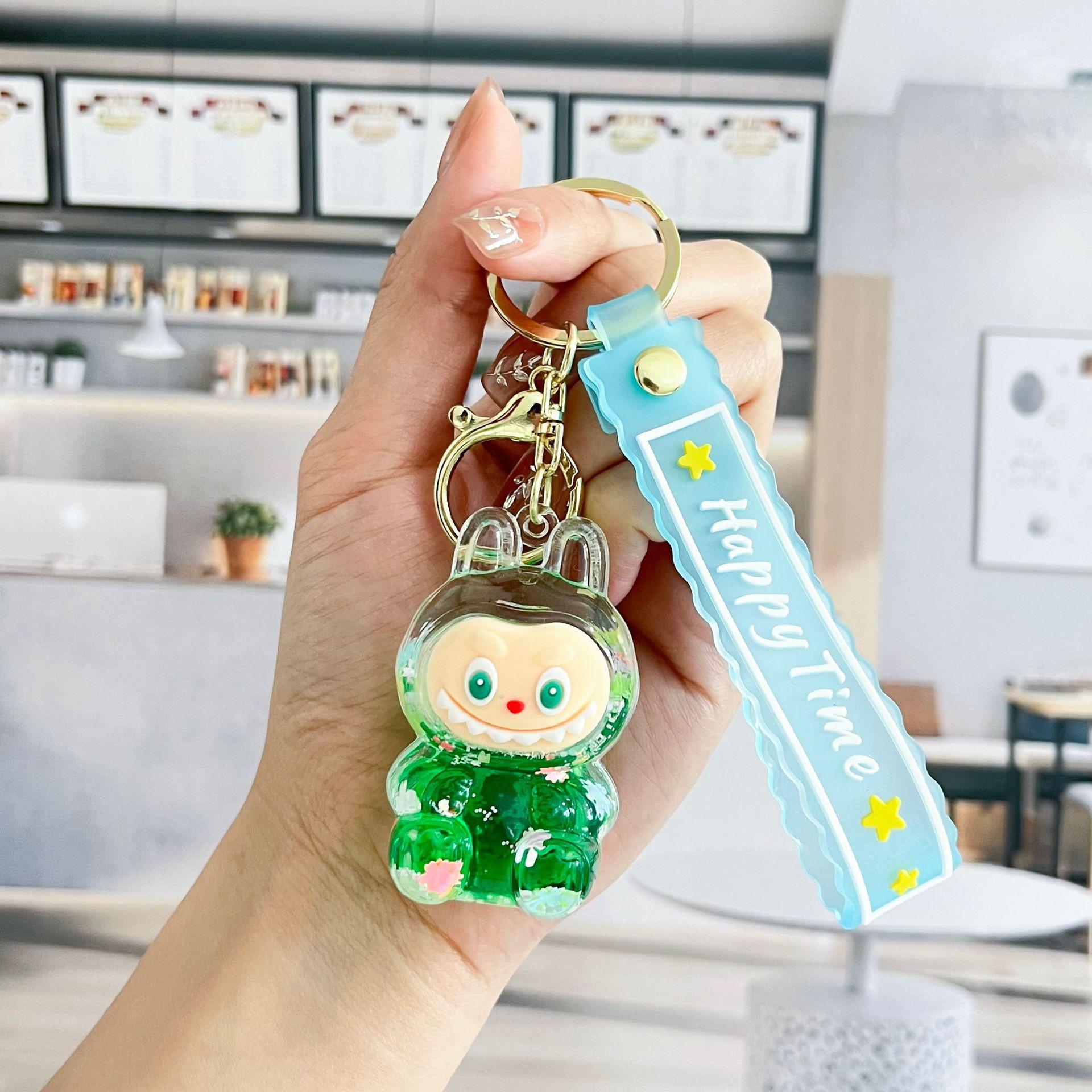 Брелок с пересыпающимся песком, милый мультяшный кулон для сумки зелёный