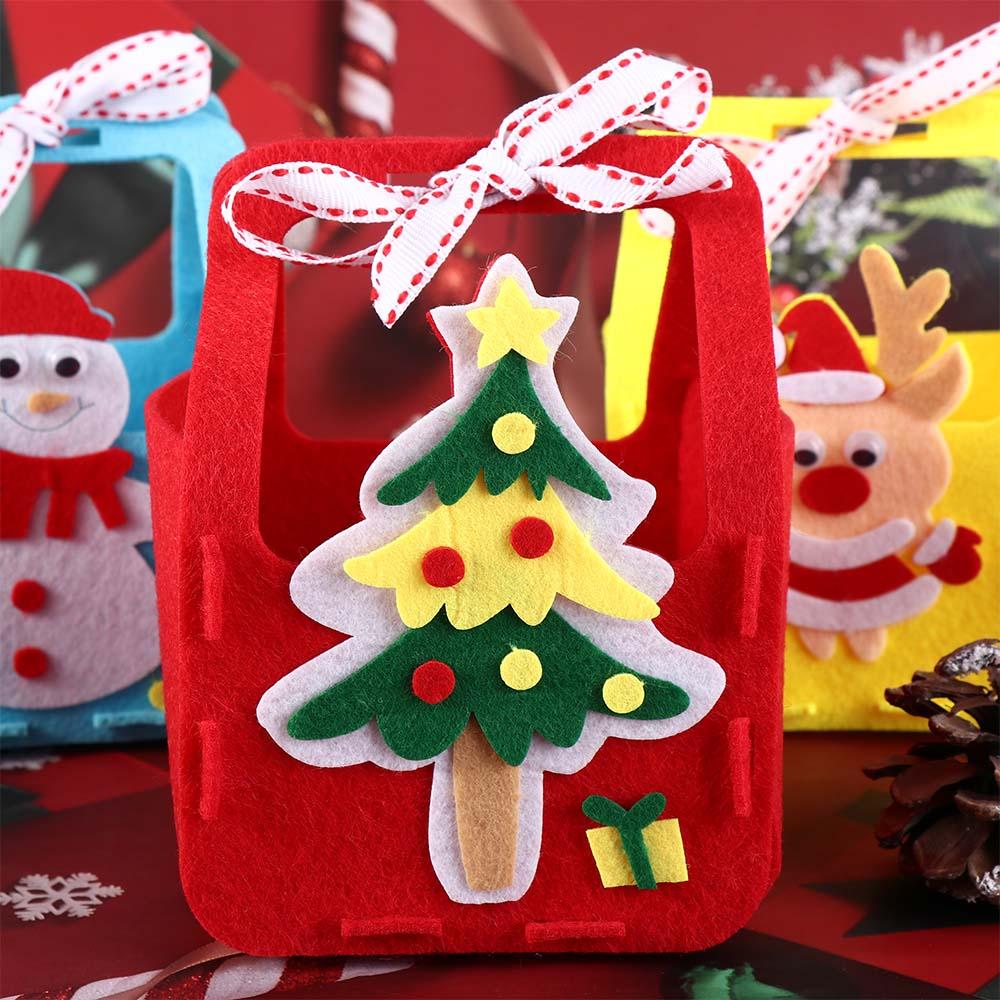 Non-woven Fabric DIY Xmas Candy Bag House Decoracion Snowman DIY Christmas Bag Toy Father Christmas Santa Claus