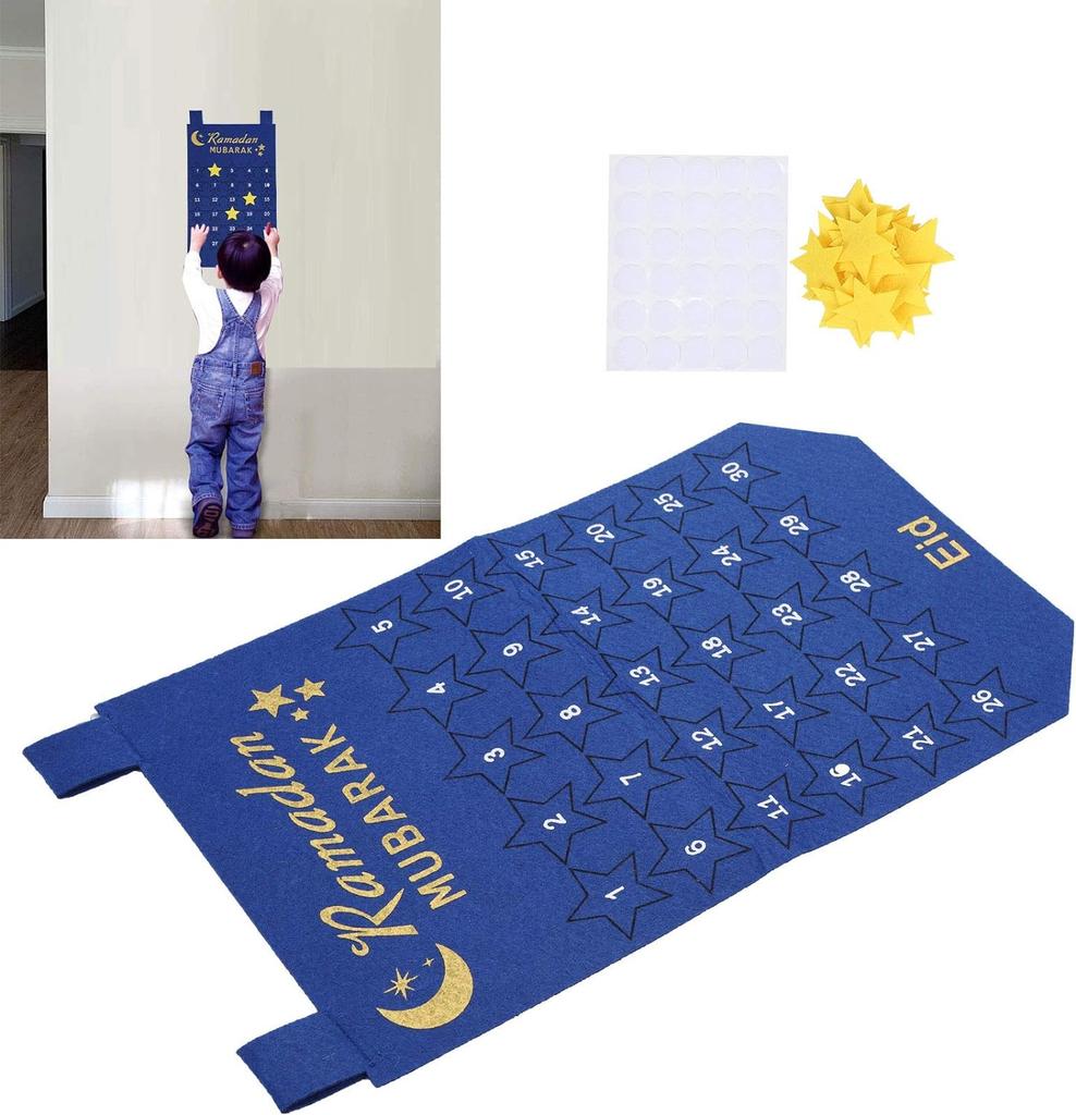 2026 Ramadan Countdown Calendar Felt Board Eid Mubarak Decor Muslim Party Decoration Craft Eid Al Adha Ornament Gift