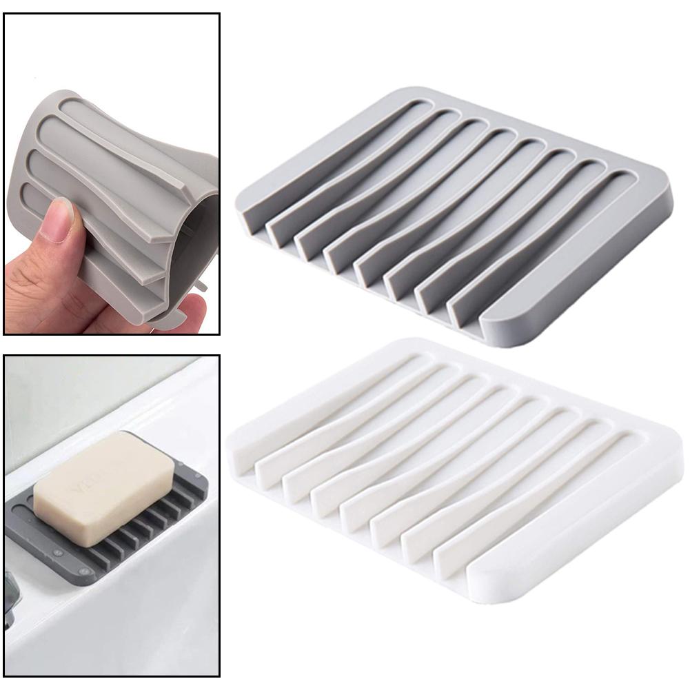 Perfect Innovative Easy To Clean High Quality Silicone Self Draining Soap Dish Compact And Soap Holder Bathroom Accessories