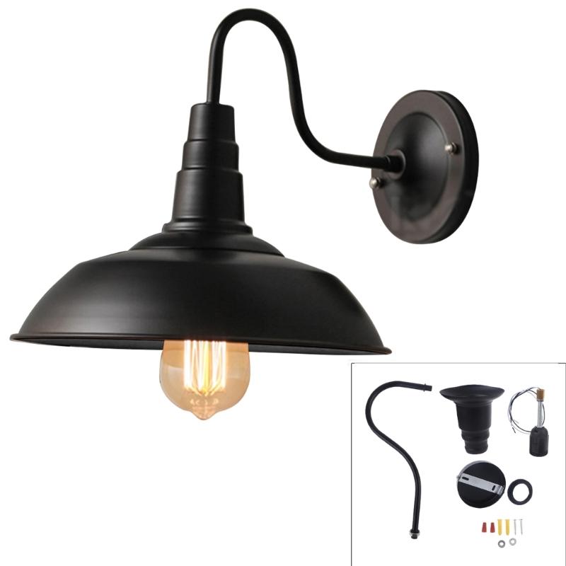Antique Iron Material Pot Cover Wall Lamps Village Wall Lamps Retro Iron Lighting Vintage Wall Lights Without Bulb