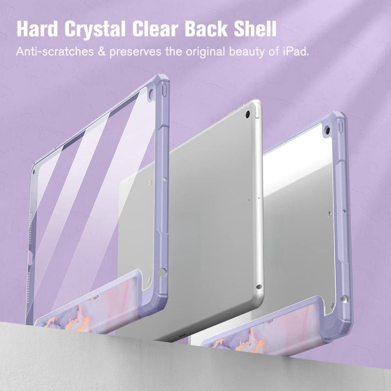 For iPad 10.2 Protective Case with Pen Slot, Acrylic Tablet Cover, Air 4/5