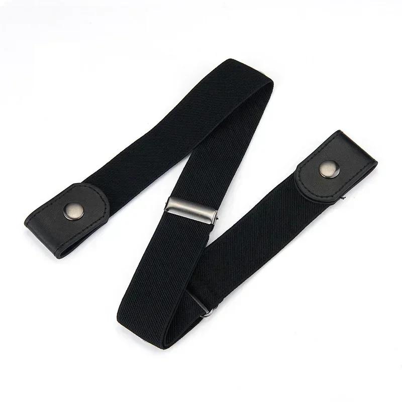 

Canvas Adjustable Elastic Waist Band Invisible Belt Buckle-Free Belt for Women Men Jean Pants Dress No Buckle Easy To Wear 60-65cm чорний