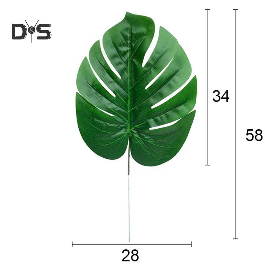 10 ks falošných listov Monstera z umelých rastlín na párty dekoráciu do obývacej izby na stenu