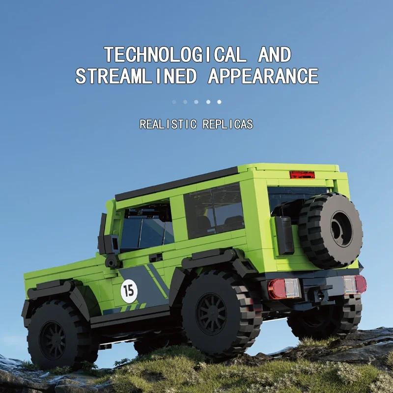 413PCS City Off-Road Vehicle Building Blocks  SUV Racing Car Model Connectable Travel Tailer Bricks Diy Toys Kids Holiday Gifts