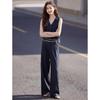 Women's Sleeveless Vest & Wide-Leg Pants Two-Piece Set