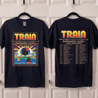Train Barenaked Ladies Matt Nathanson 25 Years Tour 2-Sided Black Tee