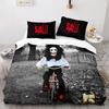 Chainsaw Fright Bedding Set Single Twin Full Queen King Size Halloween Bed Set Aldult Kid Bedroom Duvet cover Sets 3D Print 011