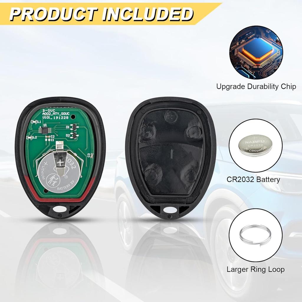 Key Fob Replacement for 2007-2024 Chevrolet Express Van & GMC Savana Car Keyless Entry Remote Control, OUC60270 OUC60221, 4 Btn