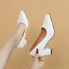 Pointed Toe Solid Color Pumps  High Heel Square Heel Women's Shoes on Sale 2026 Fashion Slip-on Spring/Autumn Office Pumps