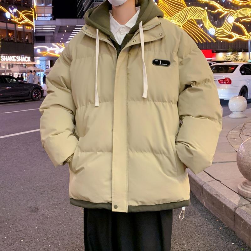 New Autumn and Winter Leisure Sports Versatile Men and Women Couple Cotton Clothes Fake Two Hooded Thickened Warm Cotton Coat