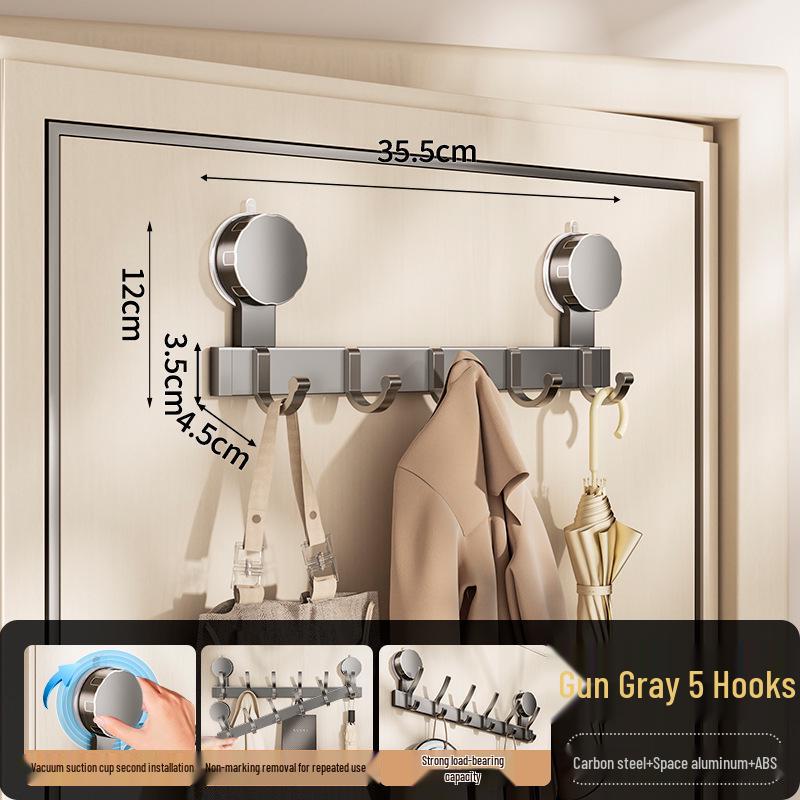 Strong Adhesive No-Drill Suction Cup Door Hook for Clothes and Storage