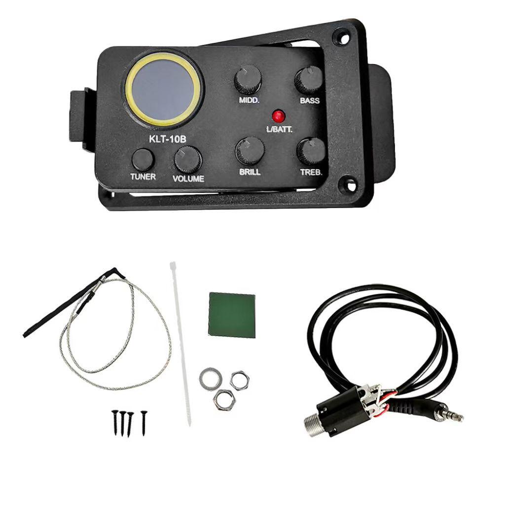 Guitar LCD Pickup EQ KLT-10B: Folk Acoustic 4-Segment Equalizer with Tuner
