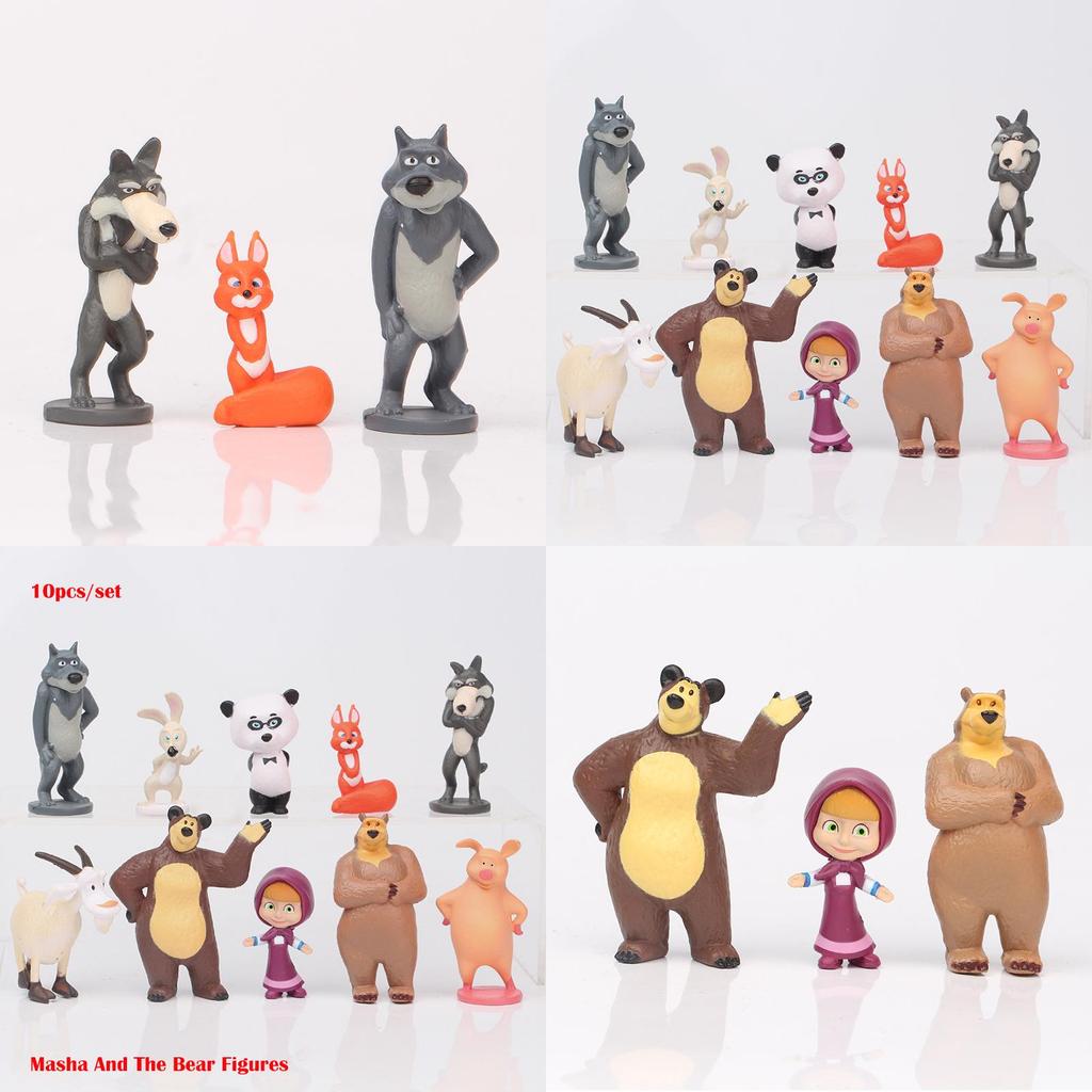 Adorable Set de Figuras de Acción de Masha y el Oso Perfecto Para Adornos de Tarta y Diversión en el Juego