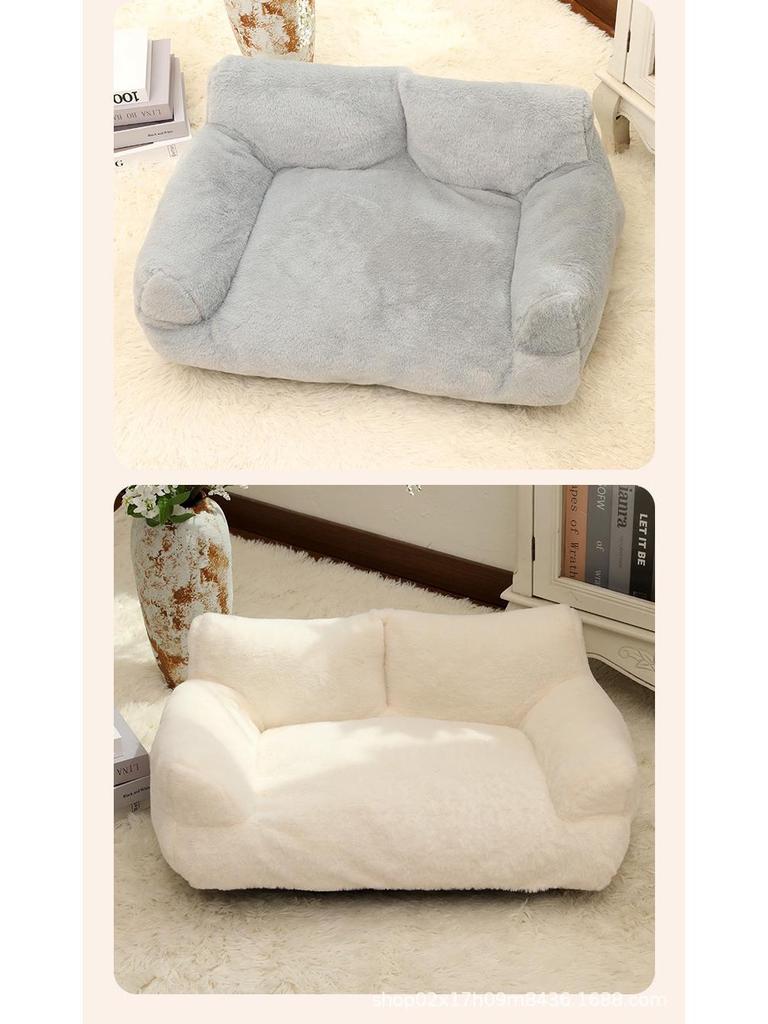 Extra Large Soft Pet Sofa: Four Seasons Rabbit Fur Bed for Cats & Dogs