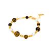 Natural Tiger's Eye Pearl Necklace Bracelet Set Beaded Clavicle Chain Maillard Accessories Women
