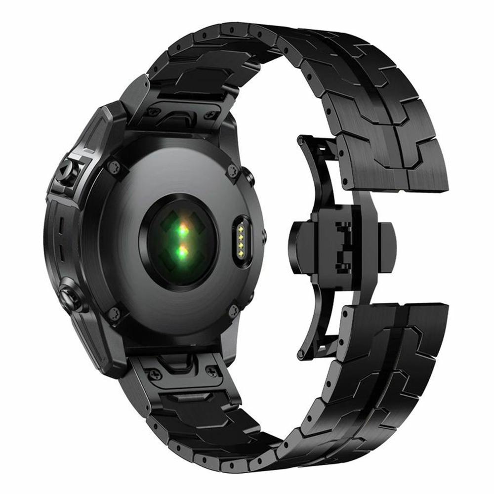 

Ремешок с пряжкой-бабочкой 26 мм для Garmin Fenix 8 51 мм/Enduro 3/Enduro 2 Ремешок для часов из нержавеющей стали Black