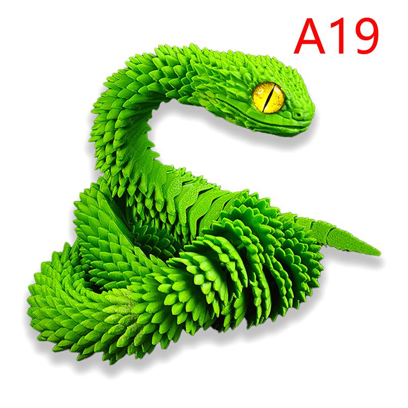 

Фигурка 3D-печатная змея шарнирная игрушка-куст гадюка-дракон змея интегрированная подвижность суставов статуэтка украшение домашний декор подарок