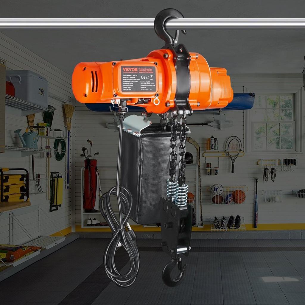 Electric Chain Hoist Single Phase Crane Hoist 2200 lbs Load 10 ft Lifting