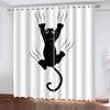 3D Cheap Cartoon Cat Cute Funny Design Shade Thin 2 Piece Window Curtain for Children's Kid Bedroom Living Room Decor On Sale