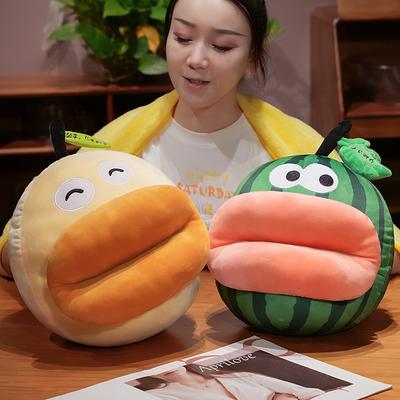 Creative Fruit Watermelon Pear Pillow Blanket Plush Toy Girls Office Nap Blanket Soothing Ragdoll