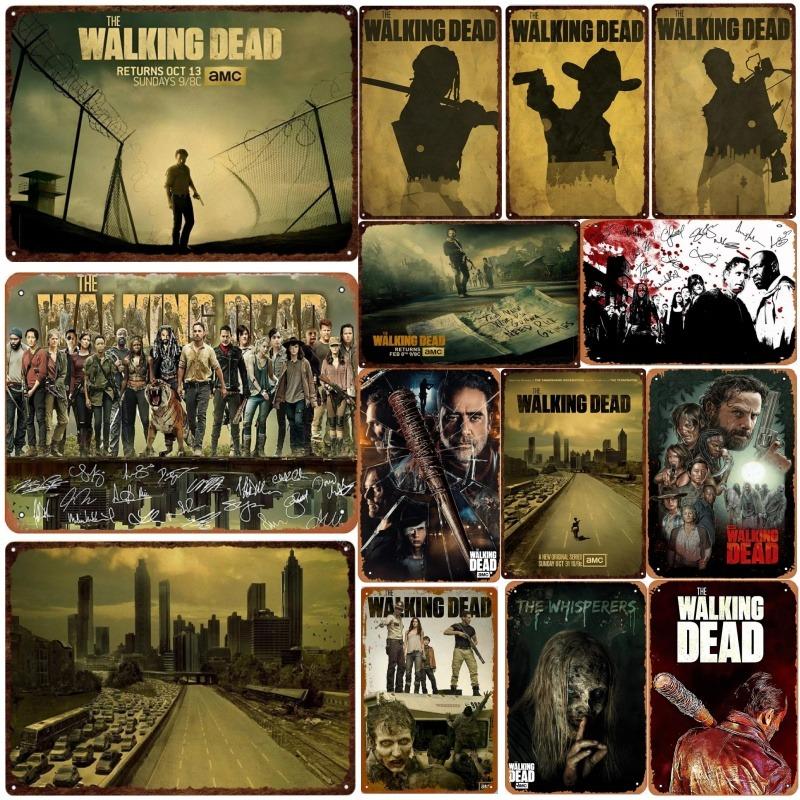 Metal Tin Poster The Walking Dead Movie Metal Sign Plaque Poster for Bar Club Wall Decor Retro Home Vintage Wall Plate Pendant
