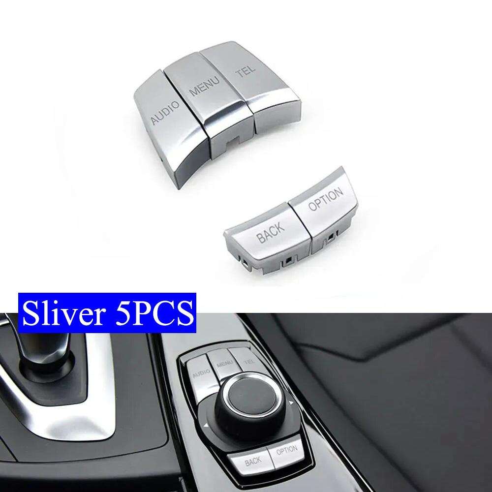 Interior 5PCS Center Console CIC IDrive Multimedia Knob Menu Button Switch For BMW F20 F21 F45 F46 F48 F49 F30 F32 F33 F82 F83