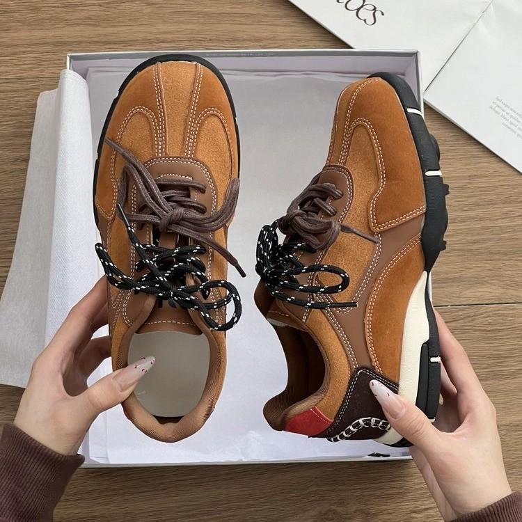 Thick-soled Retro Color Matching, Light and Versatile Women's Shoes, New Sports Shoes In Autumn and Winter